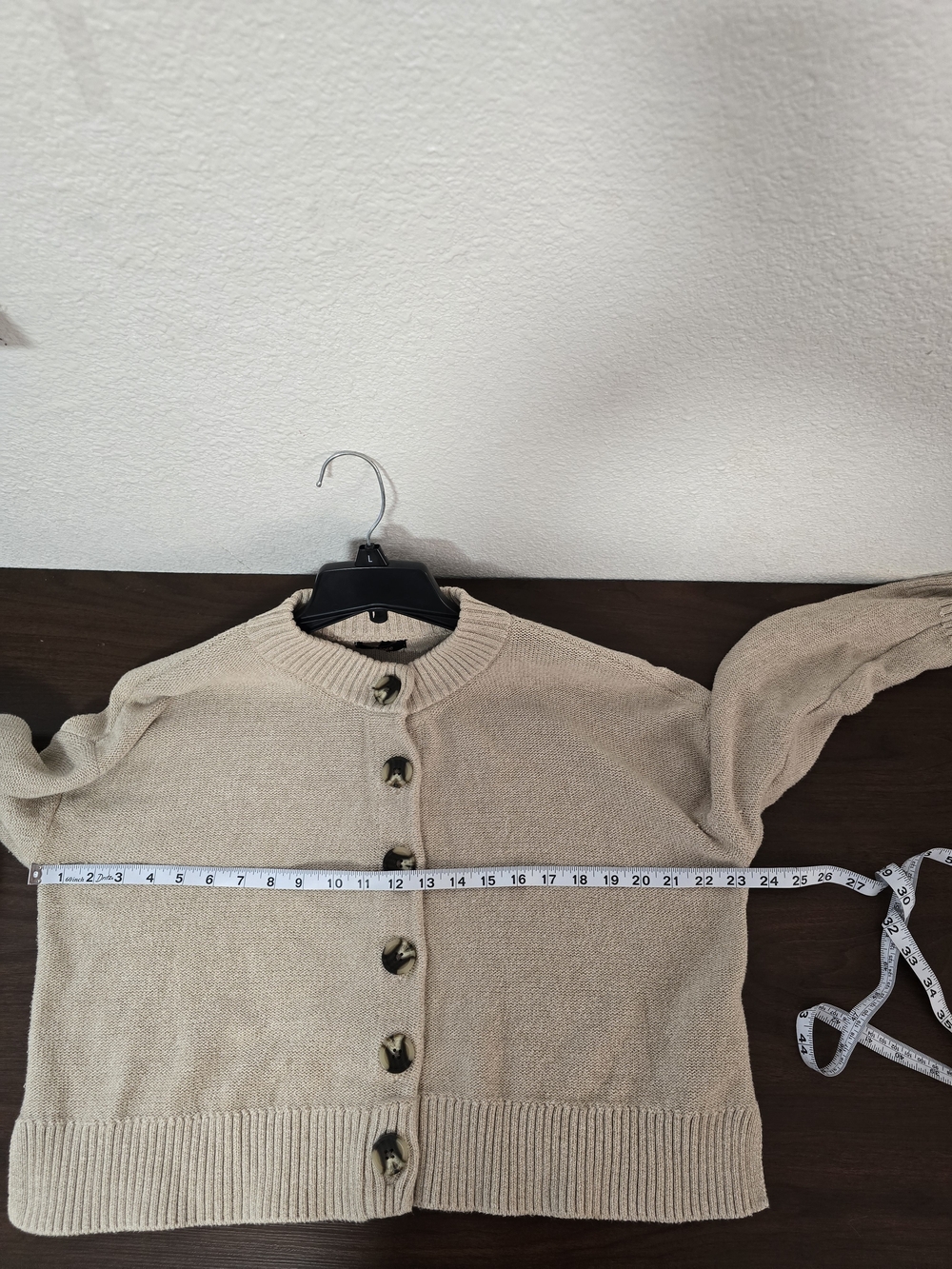 Quince Beige Cropped Button-Front Cardigan 100% Organic Cotton - Picture 9 of 9